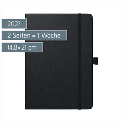 Buchkalender Kompagnon Mod. 791 66 2027 | A5, Kunststoff, schwarz