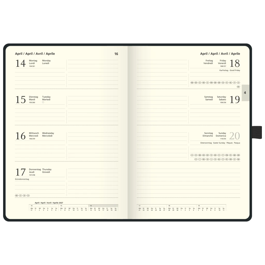 Buchkalender Kompagnon Mod. 791 66 2027 | A5, Kunststoff, schwarz