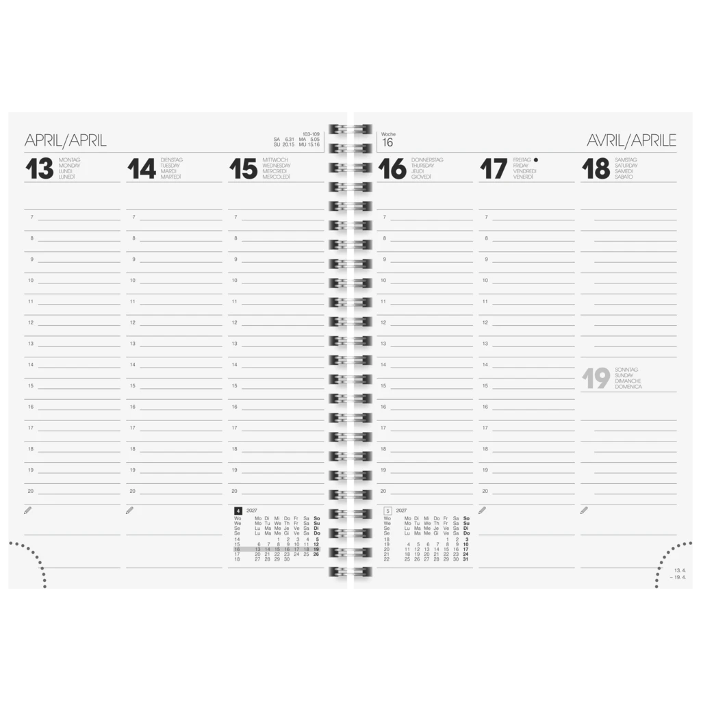 Buchkalender Mod. 796 2027 | A5, Kunstleder, rot