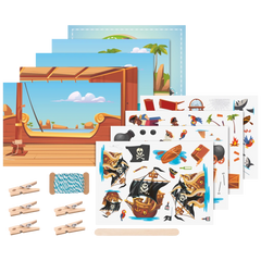 Rubbelsticker Karten-Set „Pirat“ | 160×120 mm, bunt