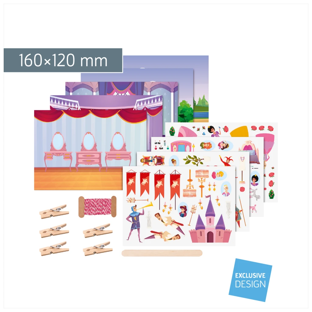 Rubbelsticker Karten-Set „Prinzessin“ | 160×120 mm, bunt