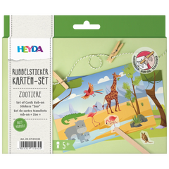 Rubbelsticker Karten-Set „Zootiere“ | 160×120 mm, bunt