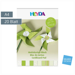 Motivkarton-Block | A4, 20 Blatt, grün