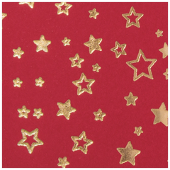 Motivkarton „Sterne“ | 50×70 cm, 240 g/m², rot/gold glänzend
