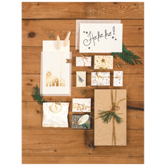 Motivkarton „Sterne“ | A4, 240 g/m², creme/gold glänzend