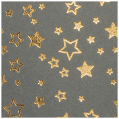 Motivkarton „Sterne“ | A4, 240 g/m², anthrazit/gold glänzend