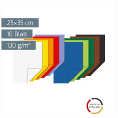 Tonpapier-Bastelmappe | 25×35 cm, 10 Blatt, 130 g/m²