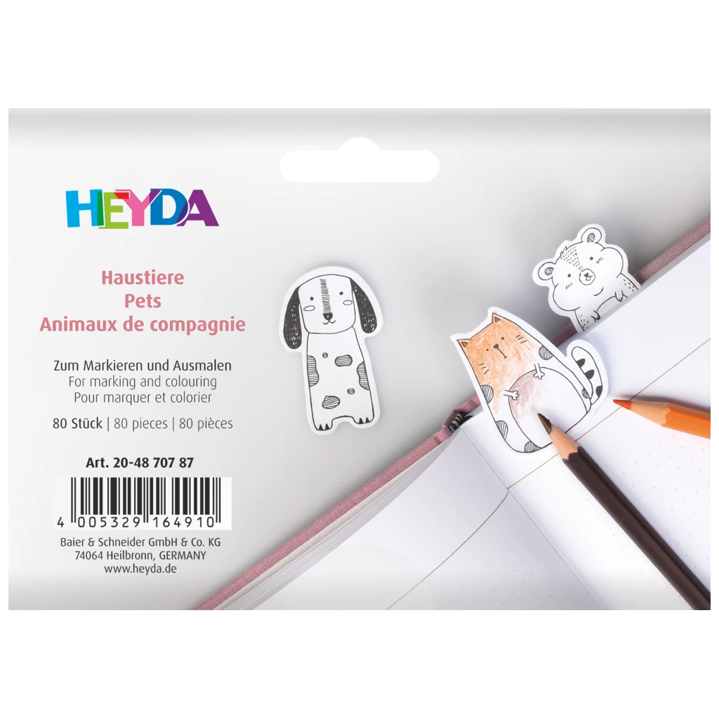 Haftmarker „Haustiere“ | weiß, 80 Stück