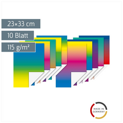 Regenbogen-Papier | 23×33 cm, 10 Blatt, 115 g/m², regenbogen