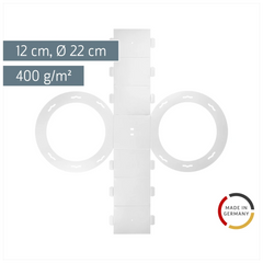 Rundlaternen-Zuschnitt | Ø 22 cm 12 cm, 400 g/m², weiß