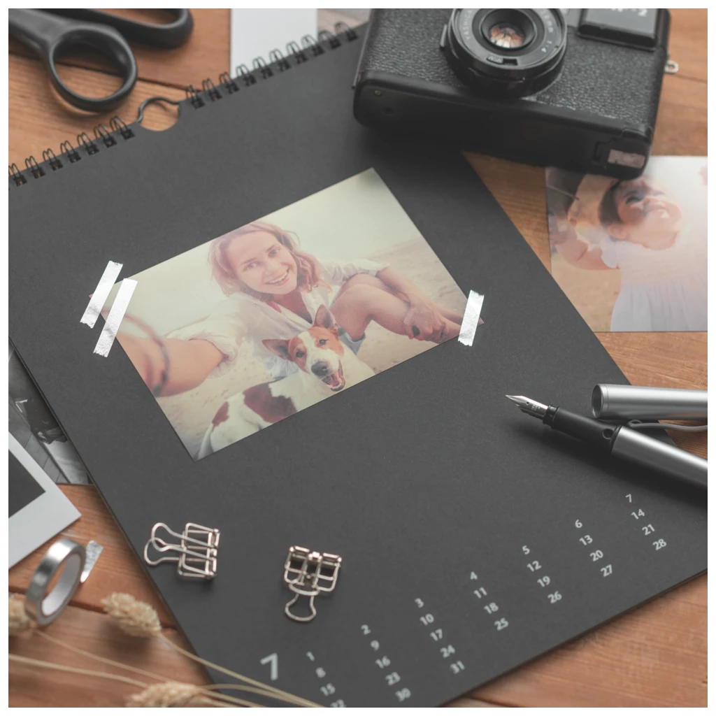 Bastel- und Fotokalender immerwährend | A4, schwarz