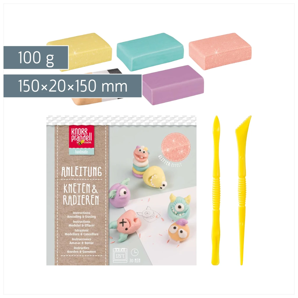Bastel-Set Kneten & Radieren „Funny Freaks“ | 100 g