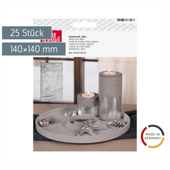 Blattmetall | 140×140 mm, silber, 25 Stück