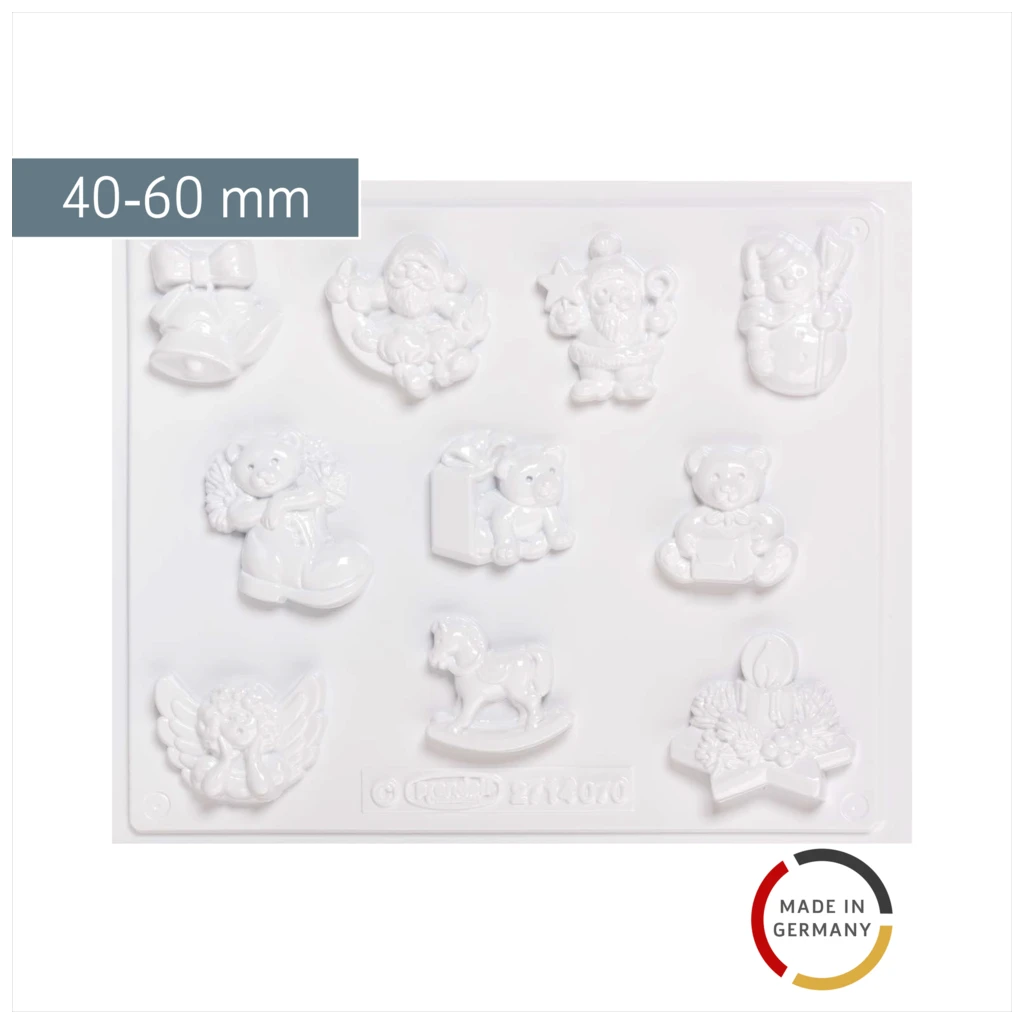 Gießform „Weihnachtsfiguren“ | 40-60 mm, weiß
