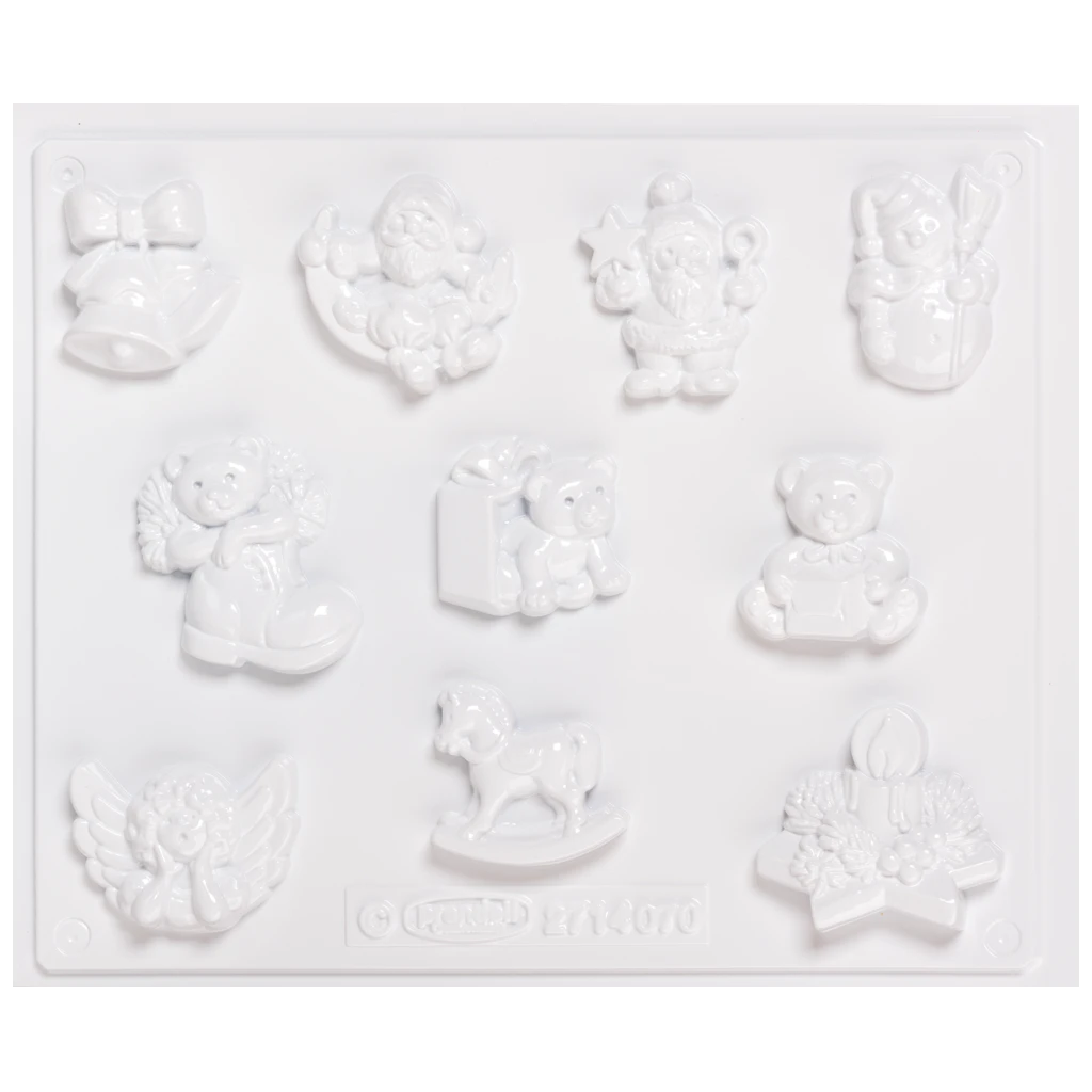 Gießform „Weihnachtsfiguren“ | 40-60 mm, weiß