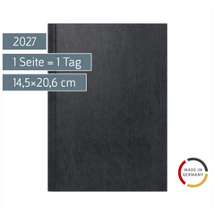 Buchkalender Mod. 795 62 2027 | A5, Kunststoff, schwarz