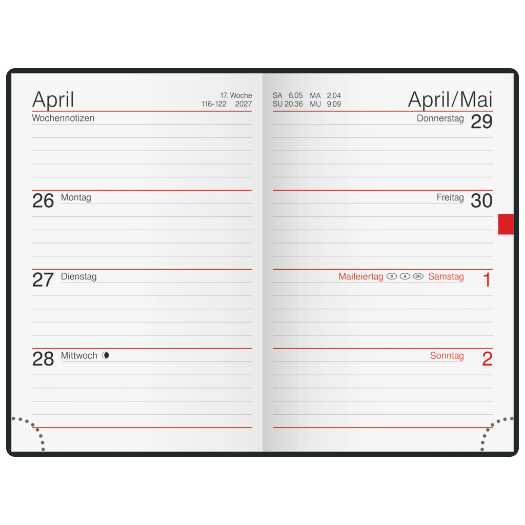 Taschenkalender Mod. partner/Industrie I 2027 | A7, Kunststoff, schwarz