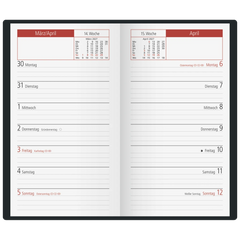 Taschenkalender Mod. TM 15 2027 | A6, Kunststoff, bordeaux