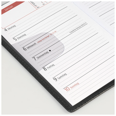 Taschenkalender Mod. TM 15 2027 | A6, Kunstleder, schwarz