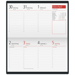 Taschenkalender Mod. TM 17/contacter 2027 | A6 quer, Kunststoff, bordeaux