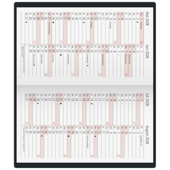 Taschenkalender Mod. TM 17/contacter 2027 | A6 quer, Kunststoff, bordeaux