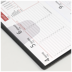 Taschenkalender Mod. TM 17/contacter 2027 | A6 quer, Kunststoff, schwarz