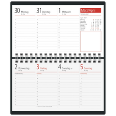 Taschenkalender Mod. TM 17/contacter 2027 | A6 quer, Kunstleder, blau