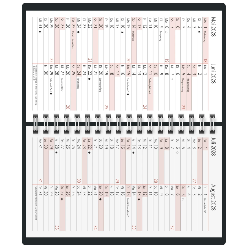 Taschenkalender Mod. TM 17/contacter 2027 | A6 quer, Kunstleder, blau