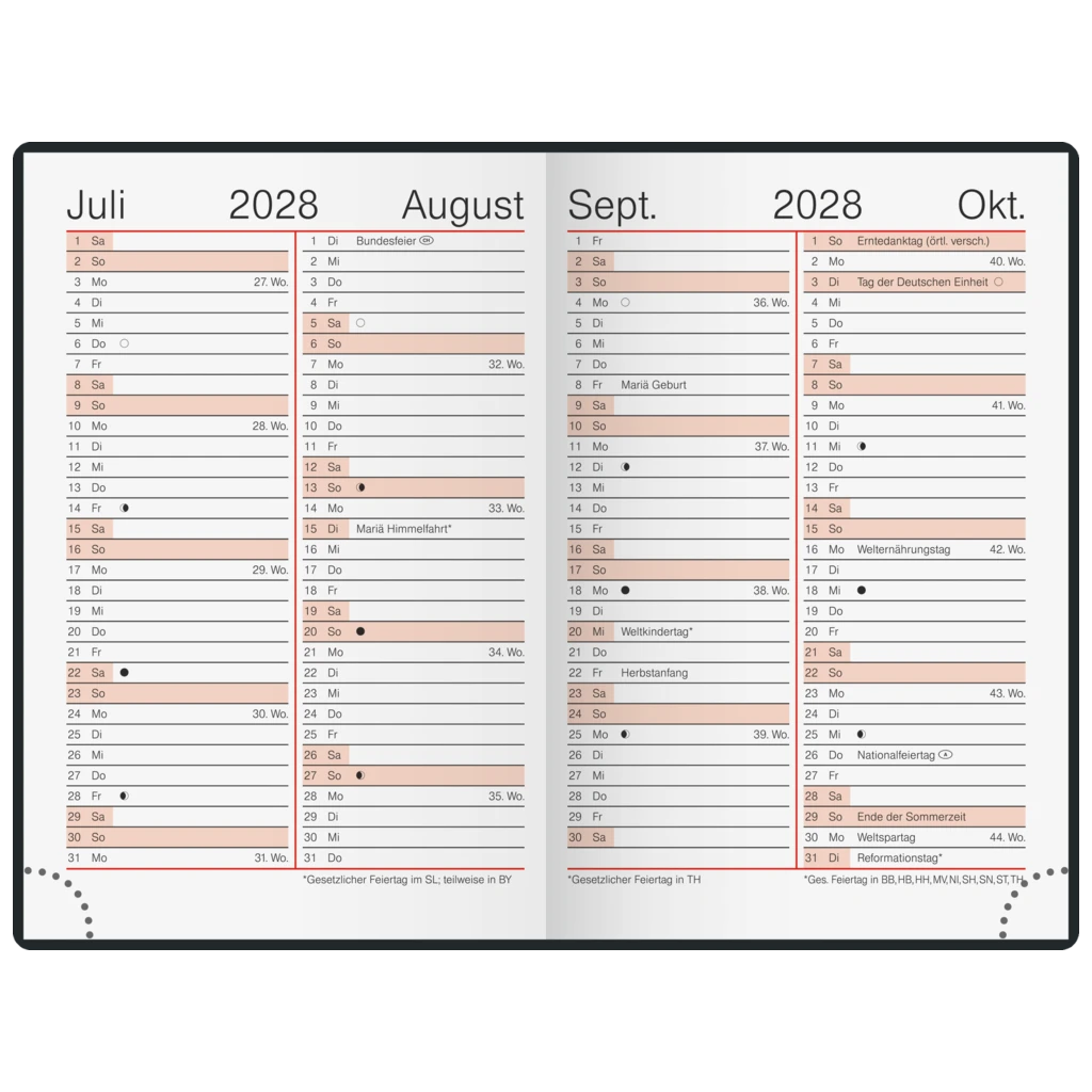Taschenkalender Mod. perfect/Technik I 2027 | A6, Leder, schwarz