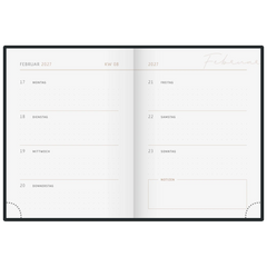 Taschenkalender Premium Young Line Mini 2027 „Feather“ | A6, Textil