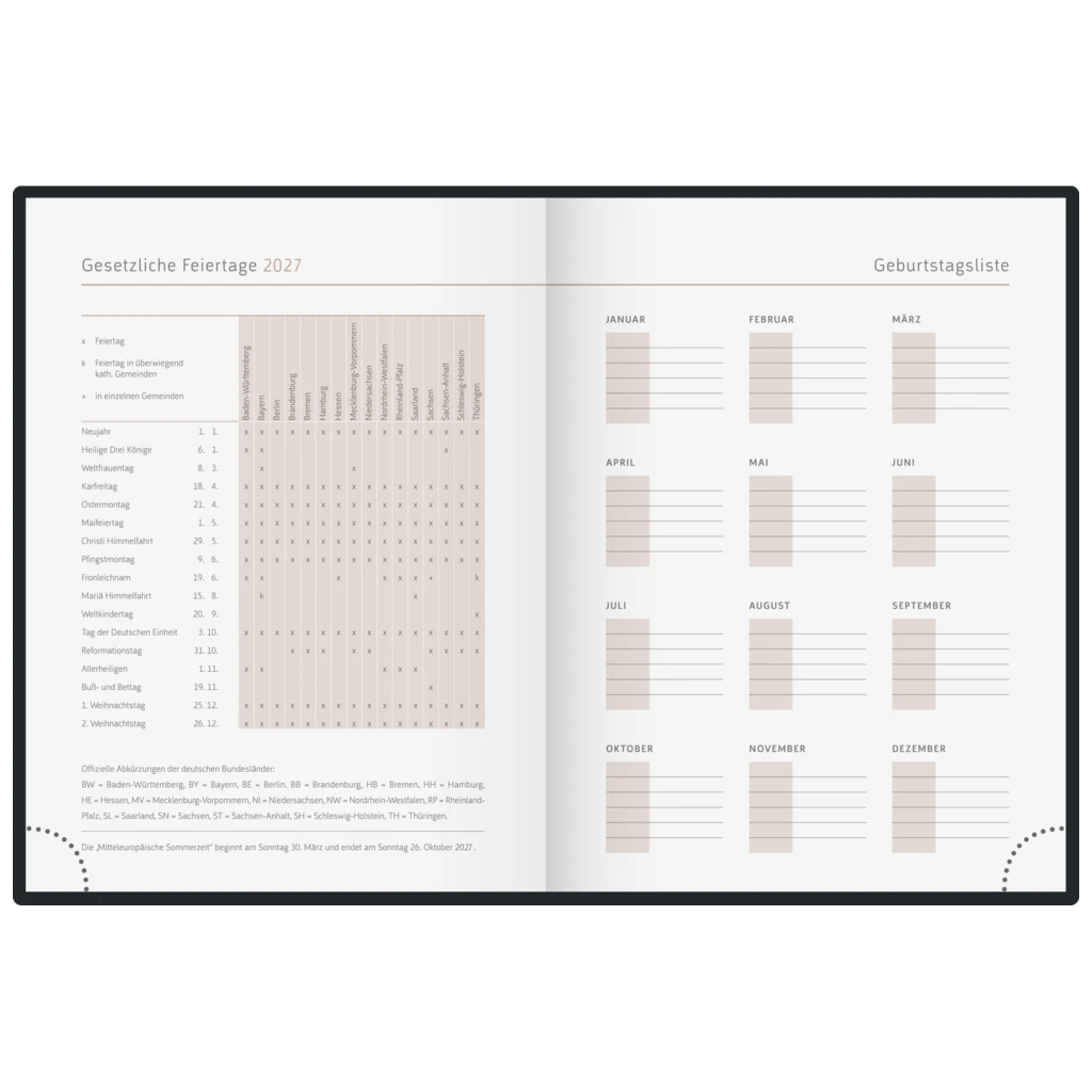 Taschenkalender Premium Young Line Mini 2027 „Moon“ | A6, Papier
