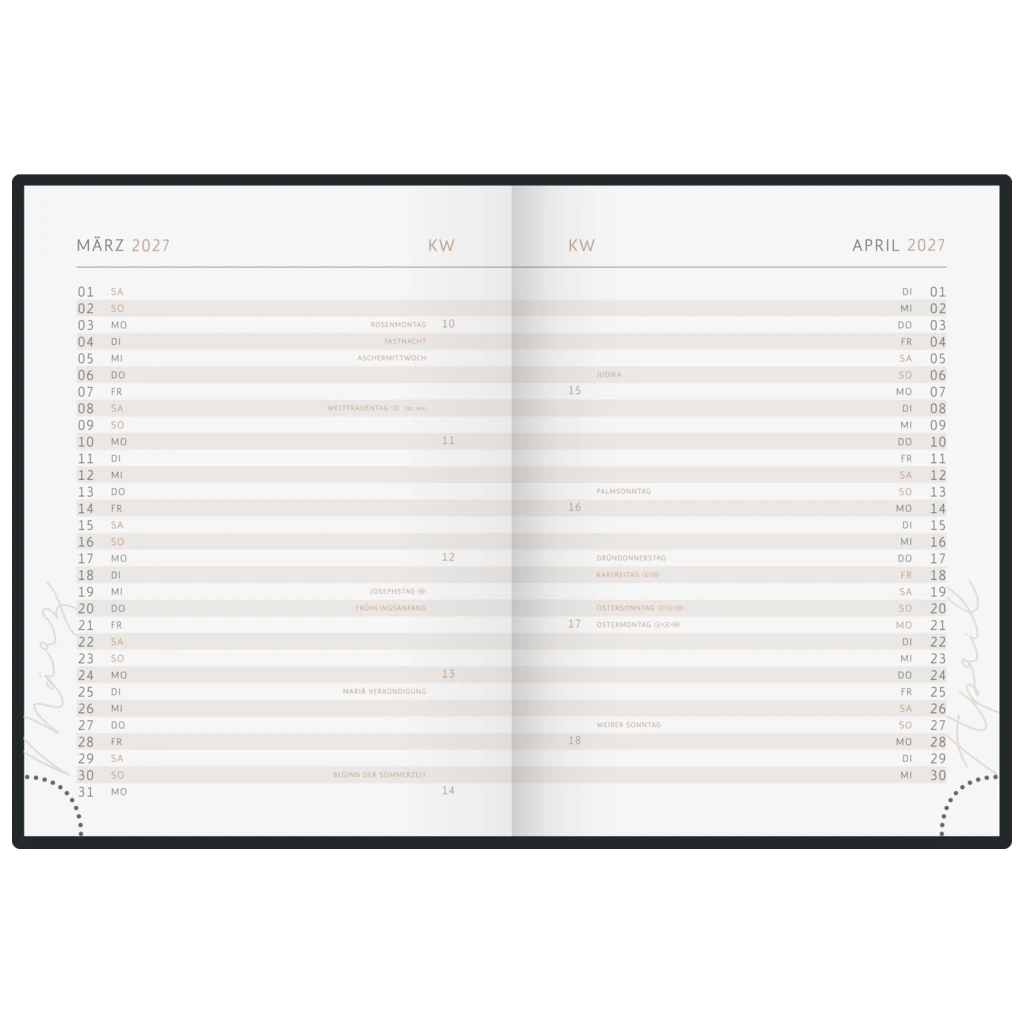 Taschenkalender Premium Young Line Mini 2027 „Yoga“ | A6, Papier