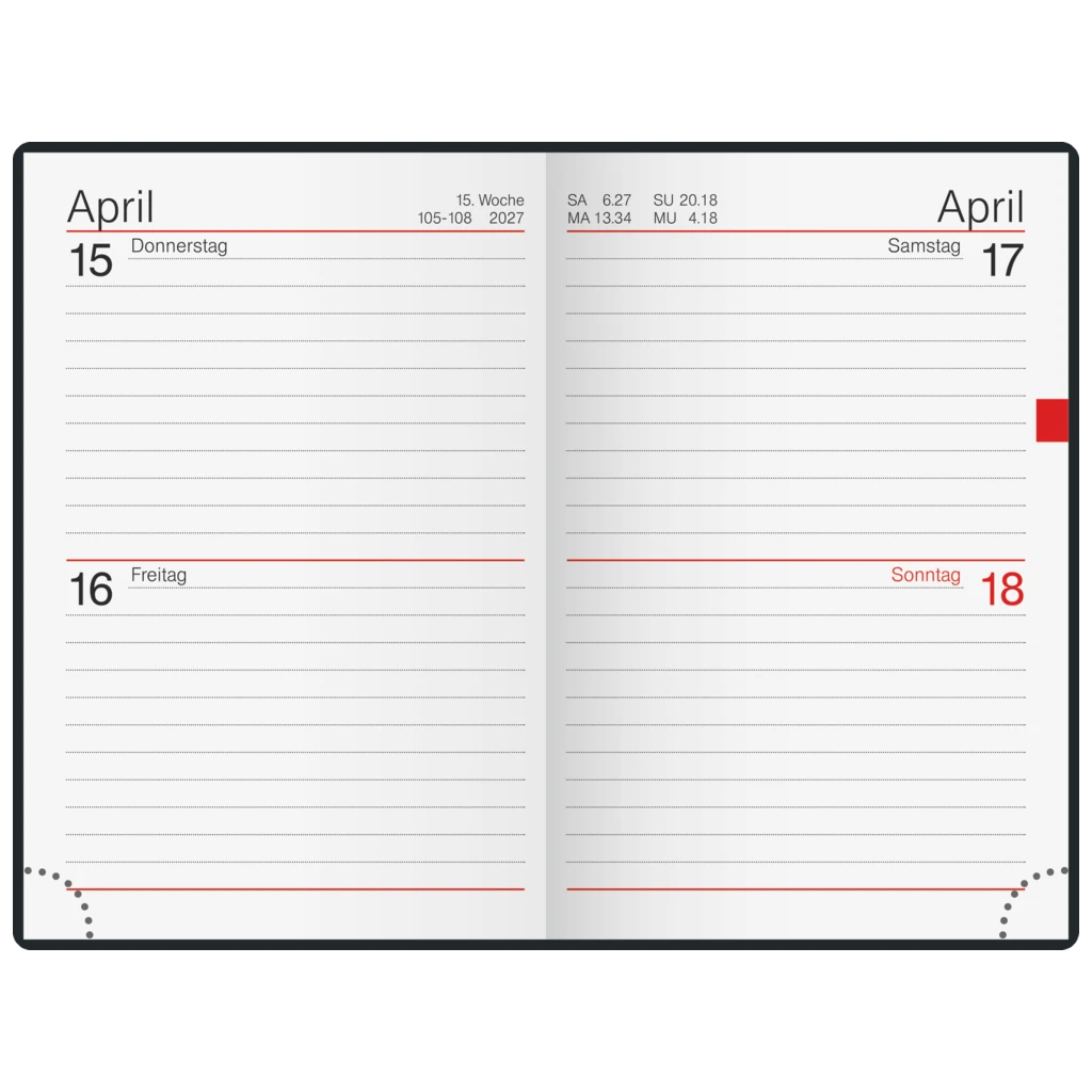 Taschenkalender Mod. Industrie II 2027 | A7, Kunststoff, schwarz