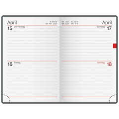 Taschenkalender Mod. Industrie II 2027 | A7, Leder, schwarz