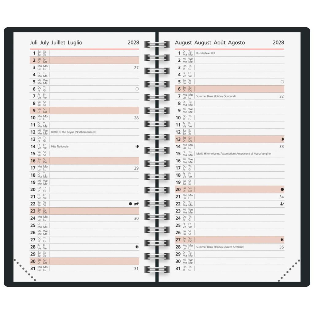 Taschenkalender Colour Line Mod. Taschenplaner int. 2027 | A6, Papier, grün