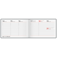 Taschenkalender Mod. Septimus 2027 | A6 quer, Kunststoff, schwarz