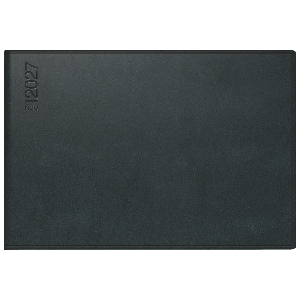 Taschenkalender Mod. Septimus 2027 | A6 quer, Kunststoff, schwarz