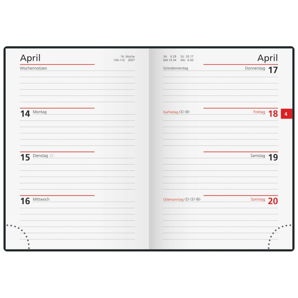 Taschenkalender Mod. perfect/Technik I 2027 „Carbon“ | A6, Kunstleder