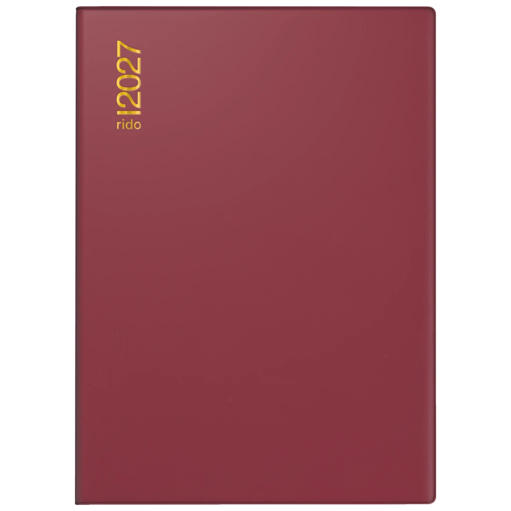 Taschenkalender Mod. Technik II 2027 | A6, Kunststoff, bordeaux
