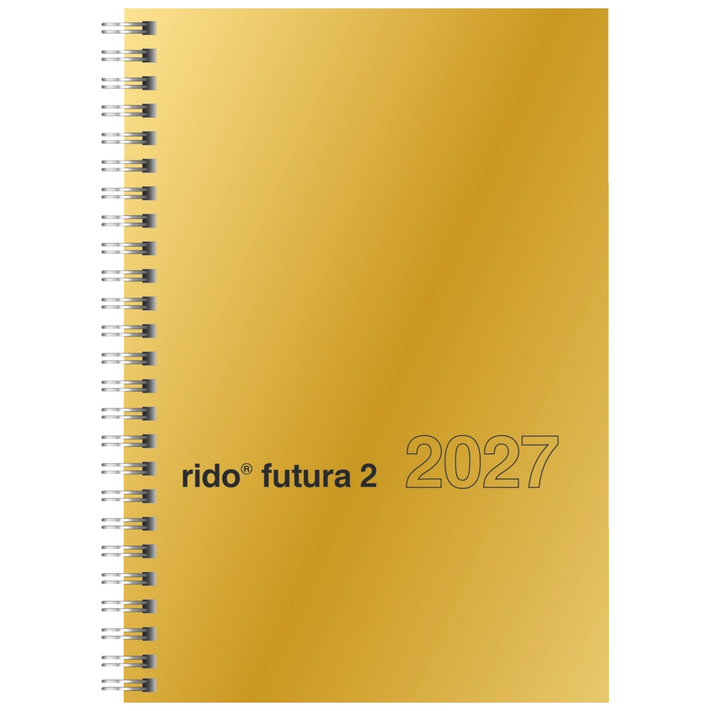 Buchkalender Mod. futura 2 2027 | A5, Karton, gold