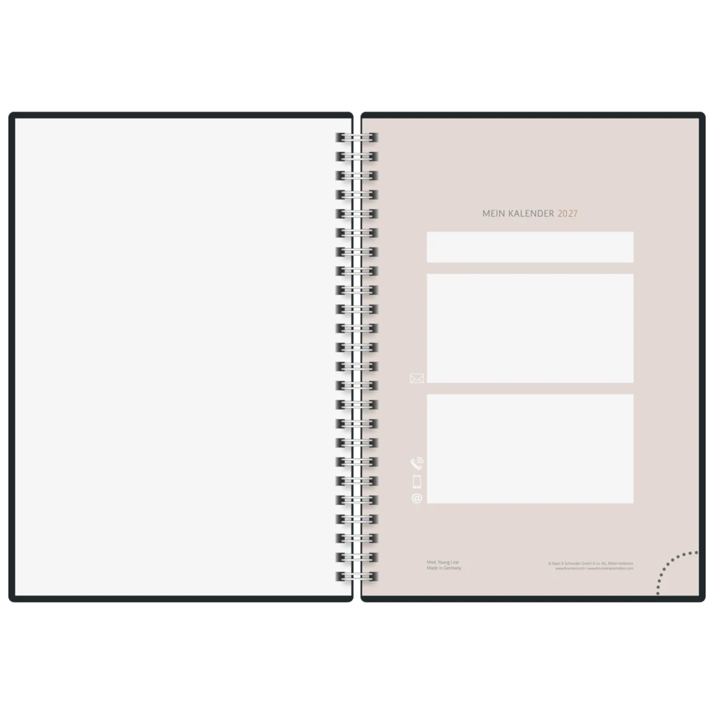 Buchkalender Premium Young Line 2027 „Yoga“ | A5, Papier