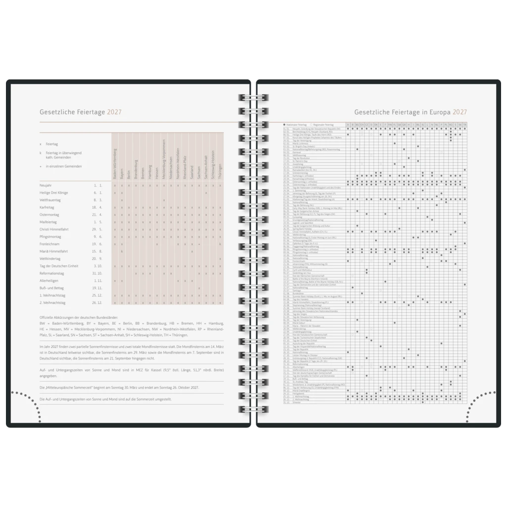 Buchkalender Premium Young Line 2027 „Yoga“ | A5, Papier