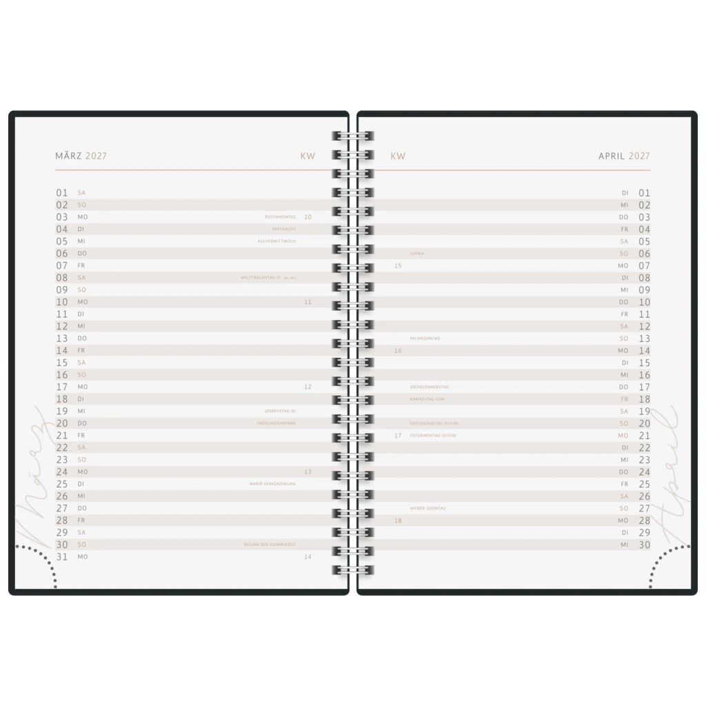 Buchkalender Premium Young Line 2027 „Yoga“ | A5, Papier