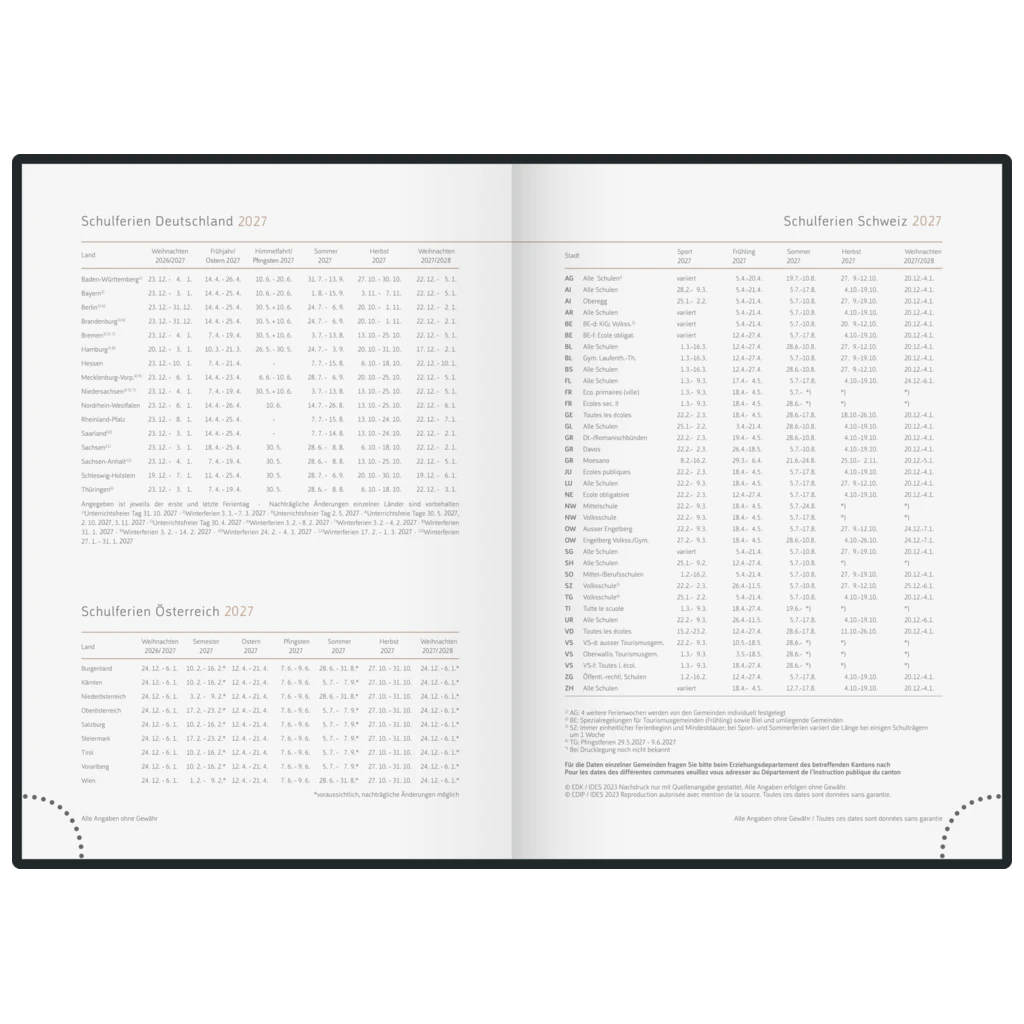 Buchkalender Premium Young Line 2027 „Feather“ | A5, Textil