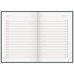 Buchkalender Premium Young Line 2027 „Feather“ | A5, Textil