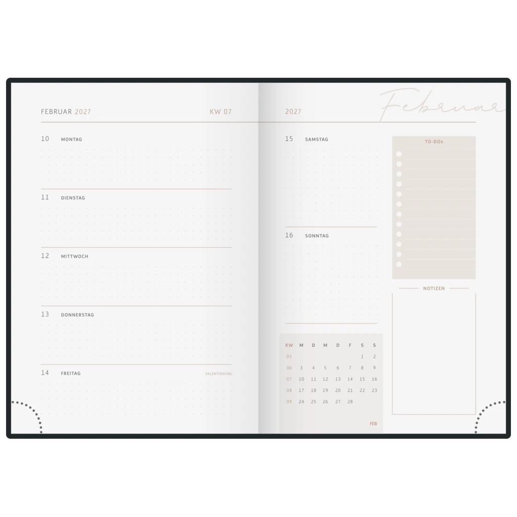 Buchkalender Premium Young Line 2027 „Starry Night“ | A5, Kunstleder