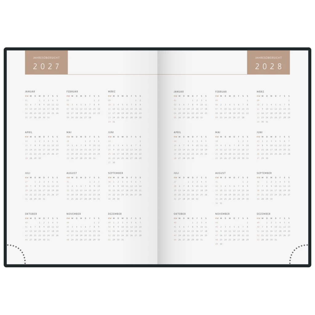 Buchkalender Premium Young Line 2027 „Starry Night“ | A5, Kunstleder