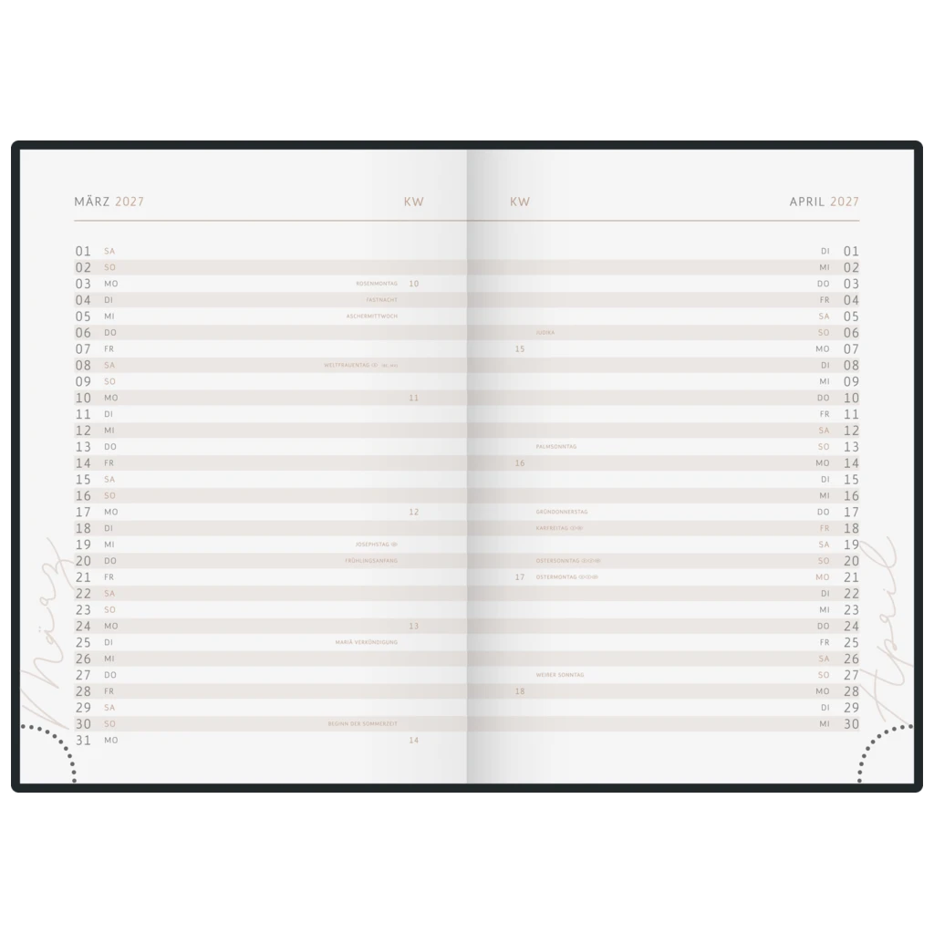 Buchkalender Premium Young Line 2027 „Starry Night“ | A5, Kunstleder