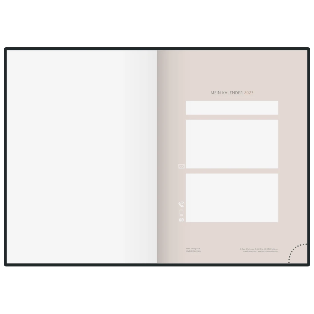 Buchkalender Premium Young Line 2027 „Love“ | A5, Textil