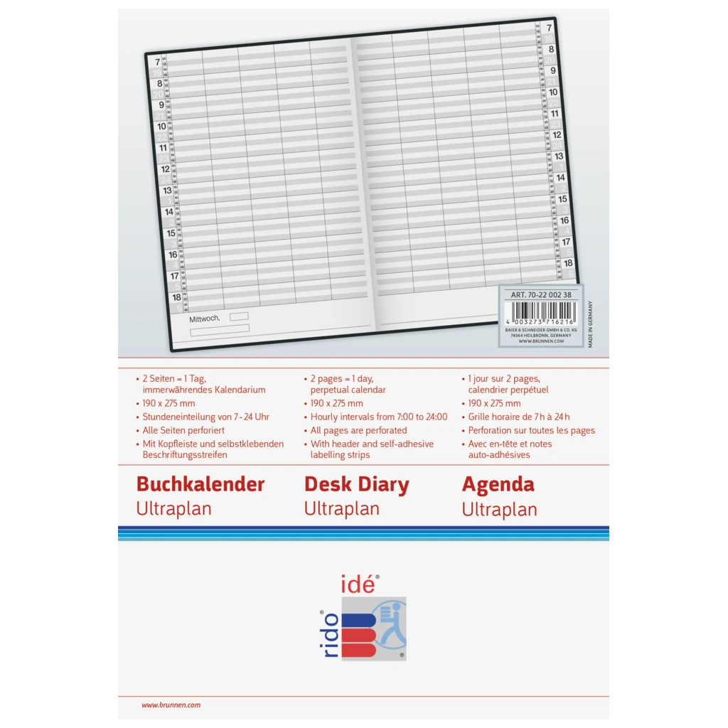 Buchkalender Mod. Ultraplan | 19×27,5 cm, Kunststoff, dunkelblau